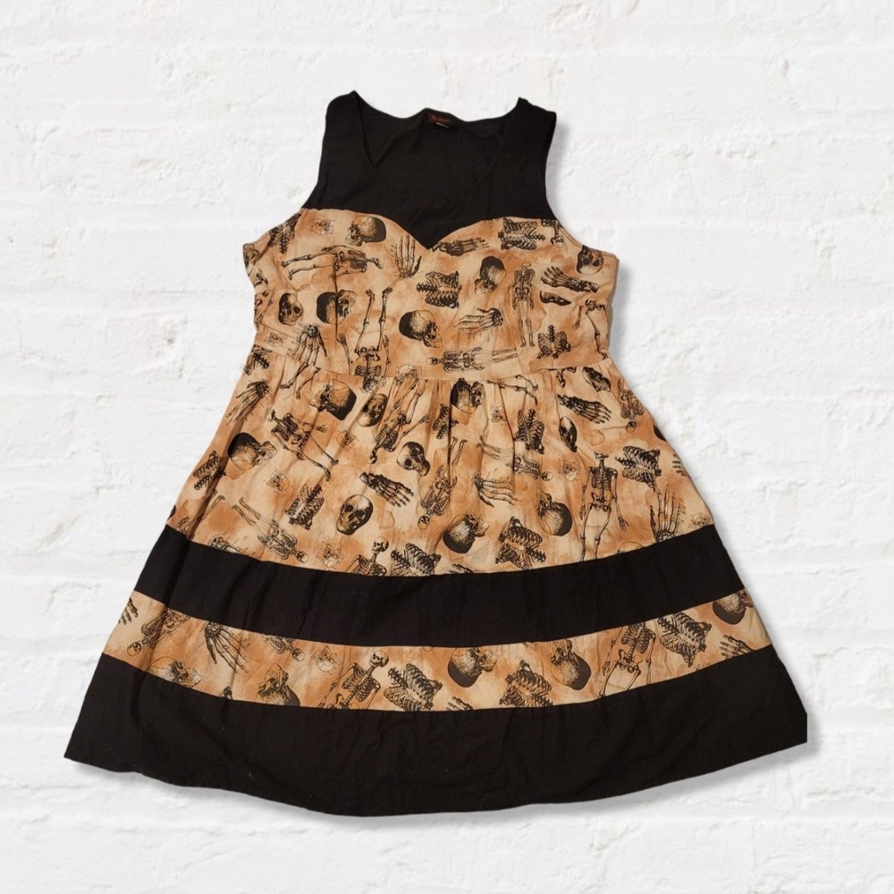 Folter ModCloth Dress Skeleton Anatomy Goth Retro Plus
